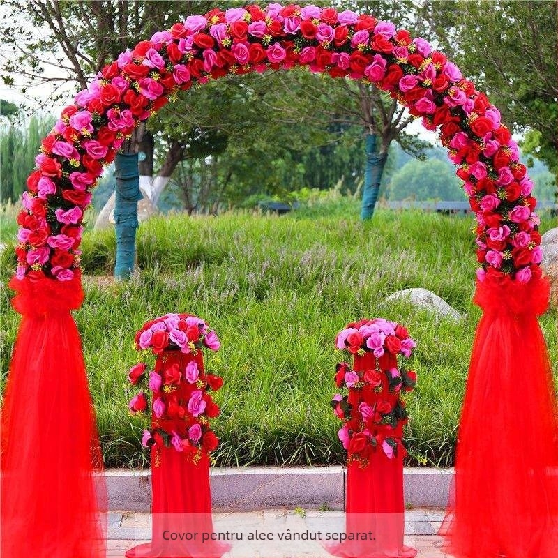 Arc de nuntă din fier cu suport pentru flori – set complet de decor pentru nuntă