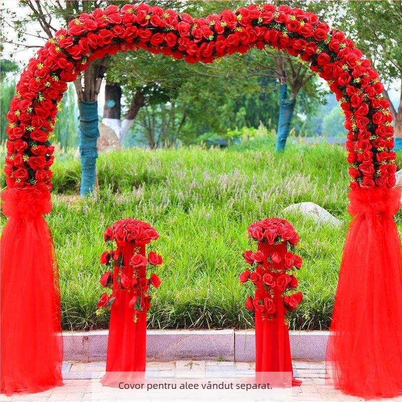 Arc de nuntă din fier cu suport pentru flori – set complet de decor pentru nuntă