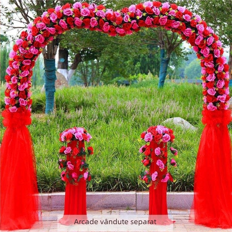 Arc de nuntă din fier cu suport pentru flori – set complet de decor pentru nuntă