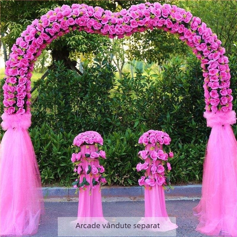 Arc de nuntă din fier cu suport pentru flori – set complet de decor pentru nuntă