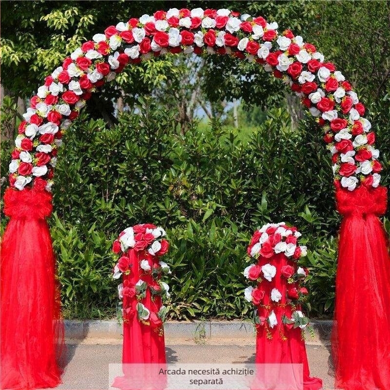 Arc de nuntă din fier cu suport pentru flori – set complet de decor pentru nuntă