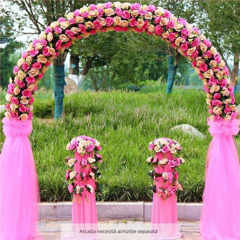 Arc de nuntă din fier cu suport pentru flori – set complet de decor pentru nuntă