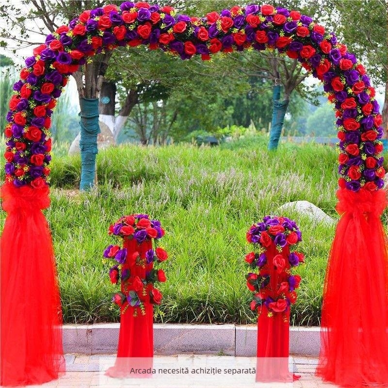 Arc de nuntă din fier cu suport pentru flori – set complet de decor pentru nuntă