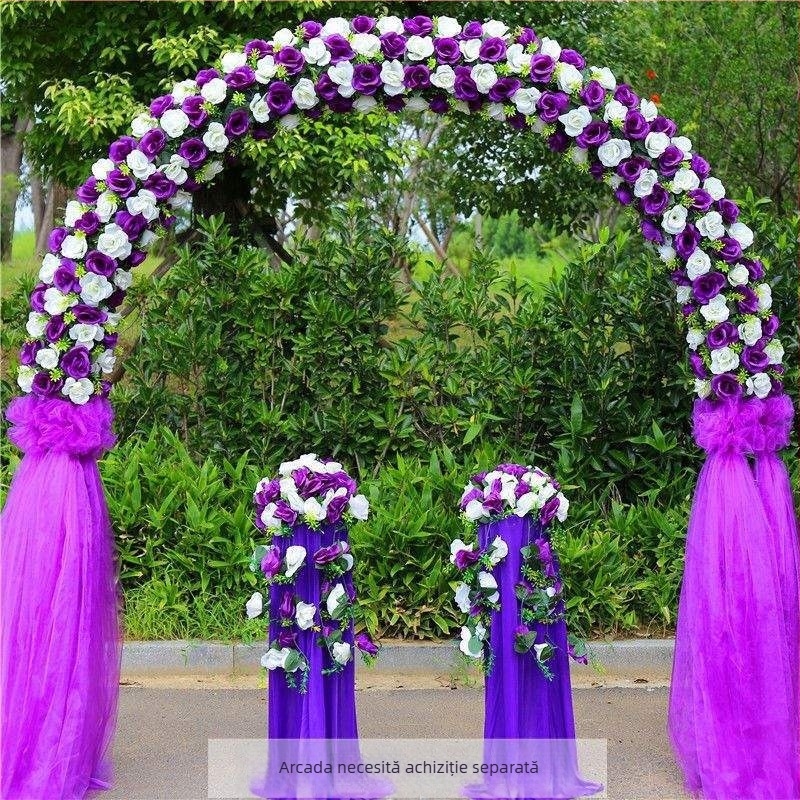 Arc de nuntă din fier cu suport pentru flori – set complet de decor pentru nuntă