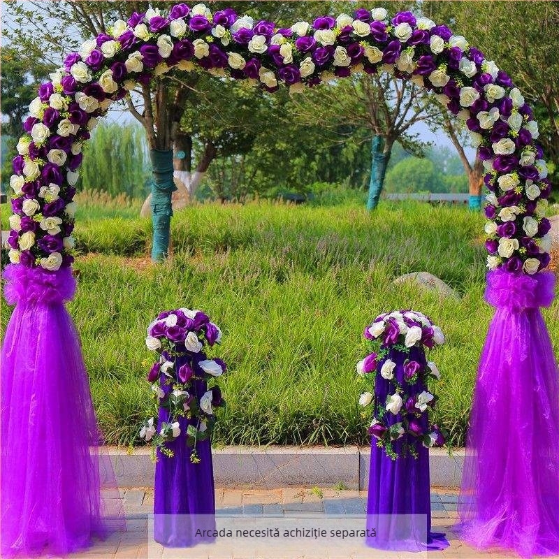 Arc de nuntă din fier cu suport pentru flori – set complet de decor pentru nuntă