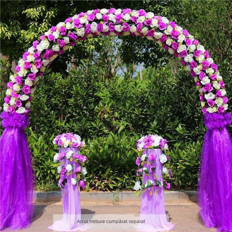 Arc de nuntă din fier cu suport pentru flori – set complet de decor pentru nuntă