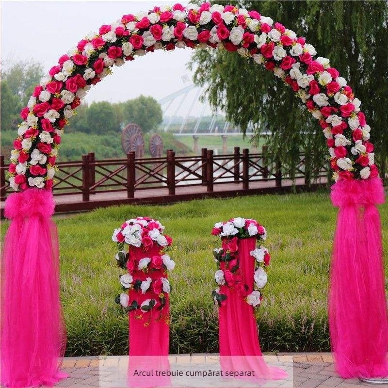 Arc de nuntă din fier cu suport pentru flori – set complet de decor pentru nuntă