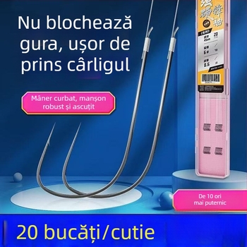 Set autentic de pescuit cu cârlige duble, linie și husă protectoare pentru pește de apă dulce