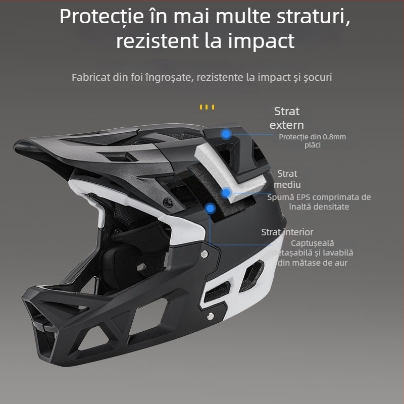 Casca pentru bicicletă de munte – off-road, cască integrală downhill pentru adulți, carcasă PC + interior EPS, unisex, marcă Zhilian, model personalizabil și imprimare logo
