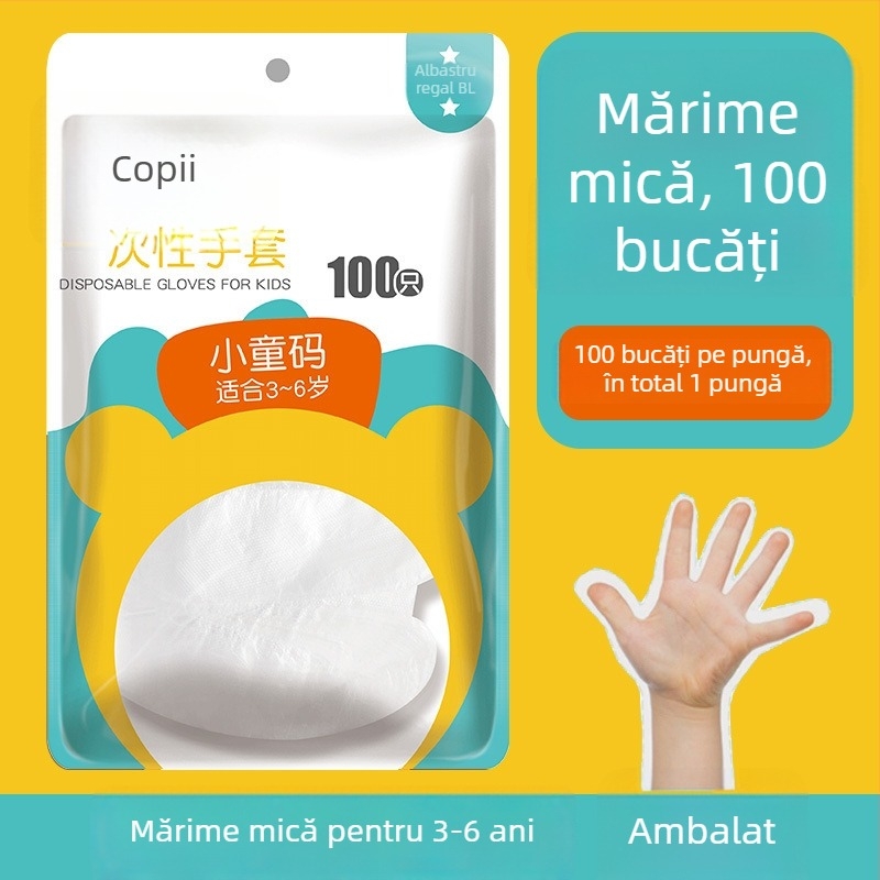 Mănuși de unică folosință din polietilenă, transparente, grosime normală, personalizabile cu logo