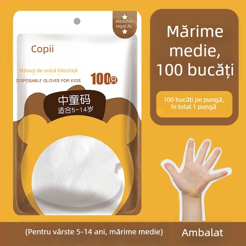 Mănuși de unică folosință din polietilenă, transparente, grosime normală, personalizabile cu logo