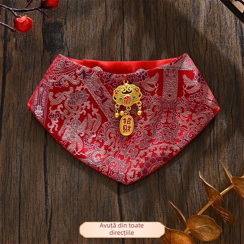 Fular triunghiular, stil chinezesc, satin țesut, broderie (Material: Pânză; Metoda de țesut: Satén țesut; Metoda de prelucrare: Broderie; Stil: Chinezesc)