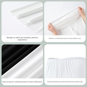 Pantaloni de siguranță pentru femei – tricotat din nailon, talie medie, culoare solidă, funcție anti-expunere