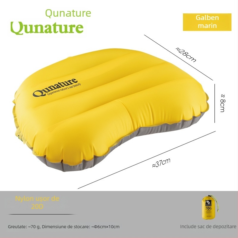 RockBros pernă gonflabilă pentru exterior – pernă de călătorie portabilă, ușoară pentru camping, material 20d nylon + strat TPU, personalizare disponibilă