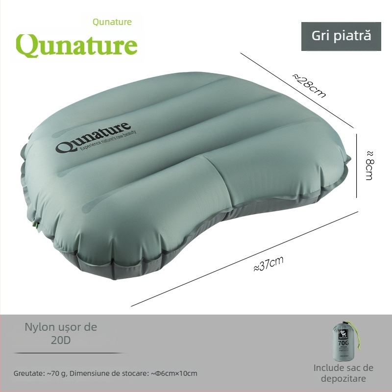 RockBros pernă gonflabilă pentru exterior – pernă de călătorie portabilă, ușoară pentru camping, material 20d nylon + strat TPU, personalizare disponibilă