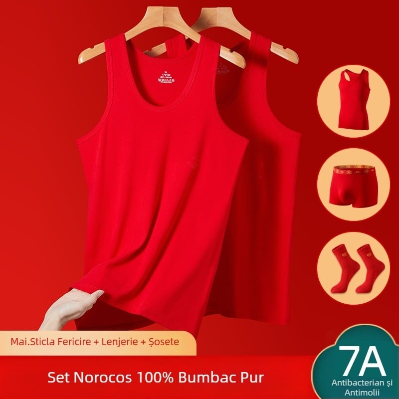 Vesta de bază pentru bărbați din bumbac 100%, subțire, antibacterian 7A, 160 g