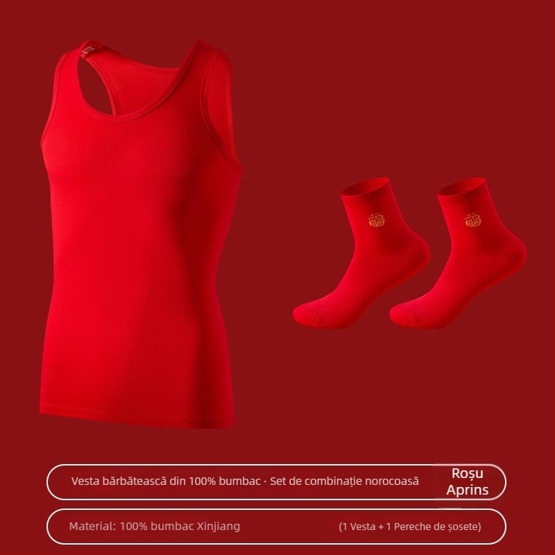Vesta de bază pentru bărbați din bumbac 100%, subțire, antibacterian 7A, 160 g