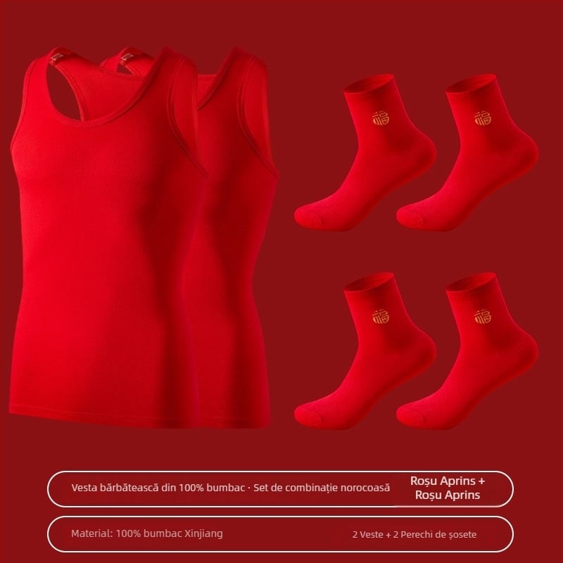 Vesta de bază pentru bărbați din bumbac 100%, subțire, antibacterian 7A, 160 g