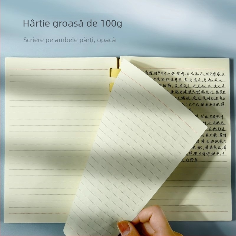 Caiet Victory cu copertă PVC, legătură cu inel de silicon, hârtie naturală, greutate hârtiei 100, 1–50 pagini