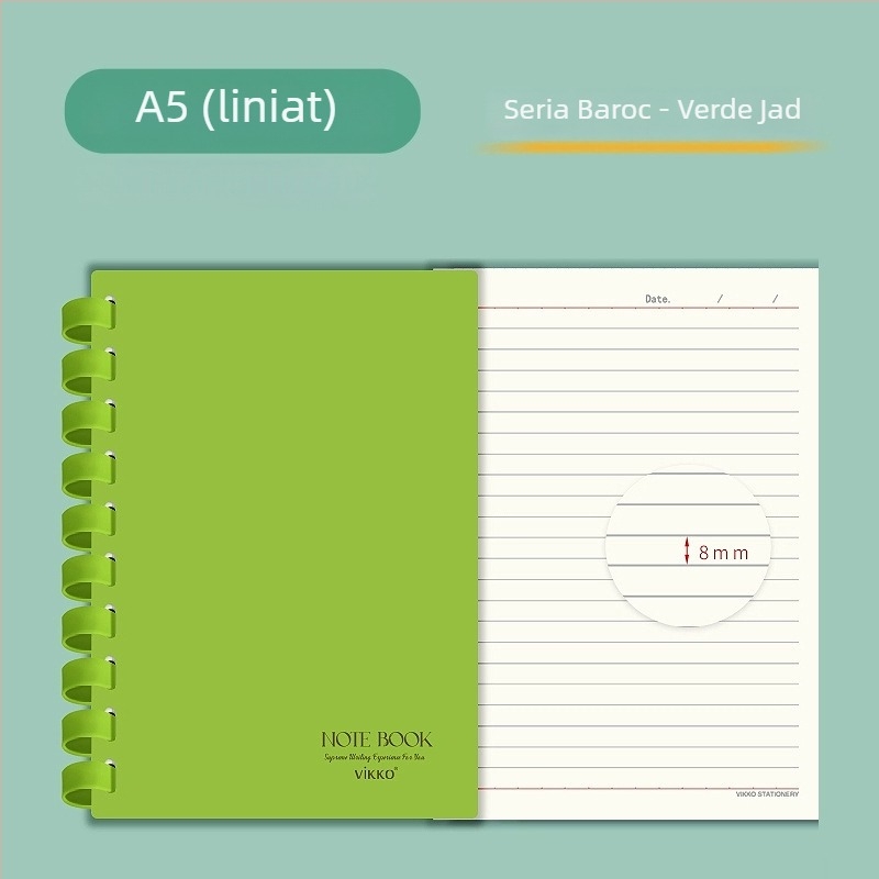 Caiet Victory cu copertă PVC, legătură cu inel de silicon, hârtie naturală, greutate hârtiei 100, 1–50 pagini