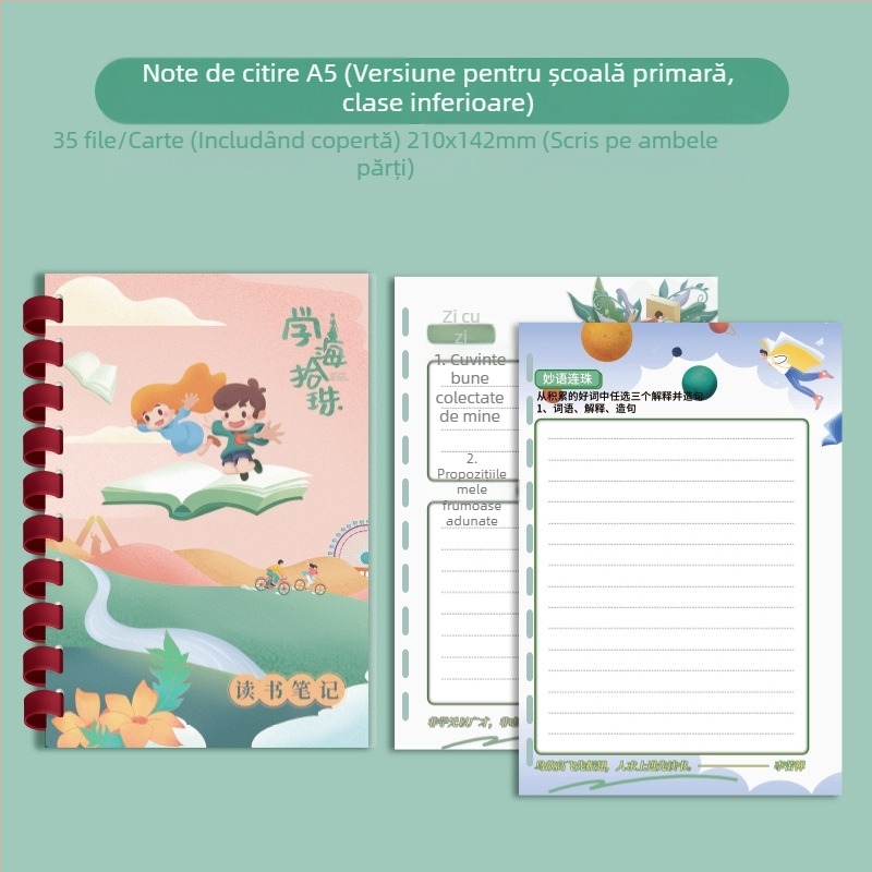 Caiet Victory cu copertă PVC, legătură cu inel de silicon, hârtie naturală, greutate hârtiei 100, 1–50 pagini