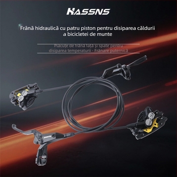 Manetă de frână pentru bicicletă de munte, frână hidraulică pe disc E4, răcire, patru pistoane
