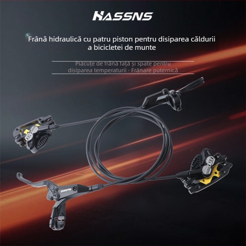 Manetă de frână pentru bicicletă de munte, frână hidraulică pe disc E4, răcire, patru pistoane