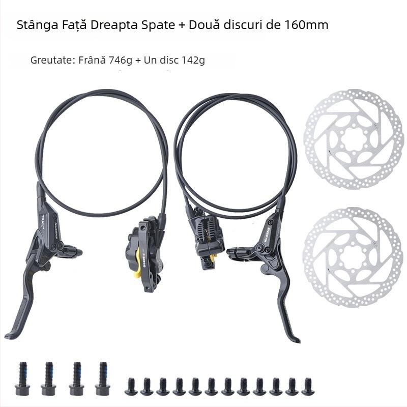 Manetă de frână pentru bicicletă de munte, frână hidraulică pe disc E4, răcire, patru pistoane