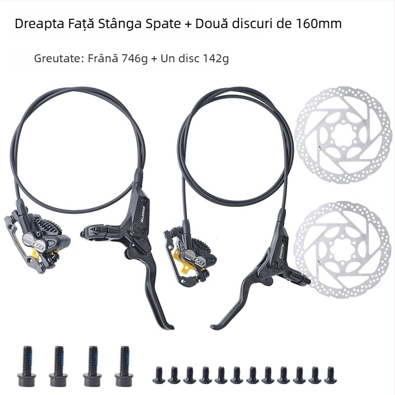 Manetă de frână pentru bicicletă de munte, frână hidraulică pe disc E4, răcire, patru pistoane