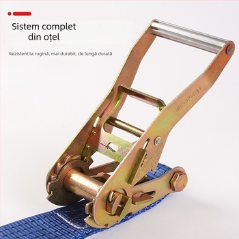 Bandă de prindere din poliester cu cârlige duble, manuală, greu; sarcină utilă 5000 kg; rezistență la rupere 3000 kg; pentru transport și fixare încărcături