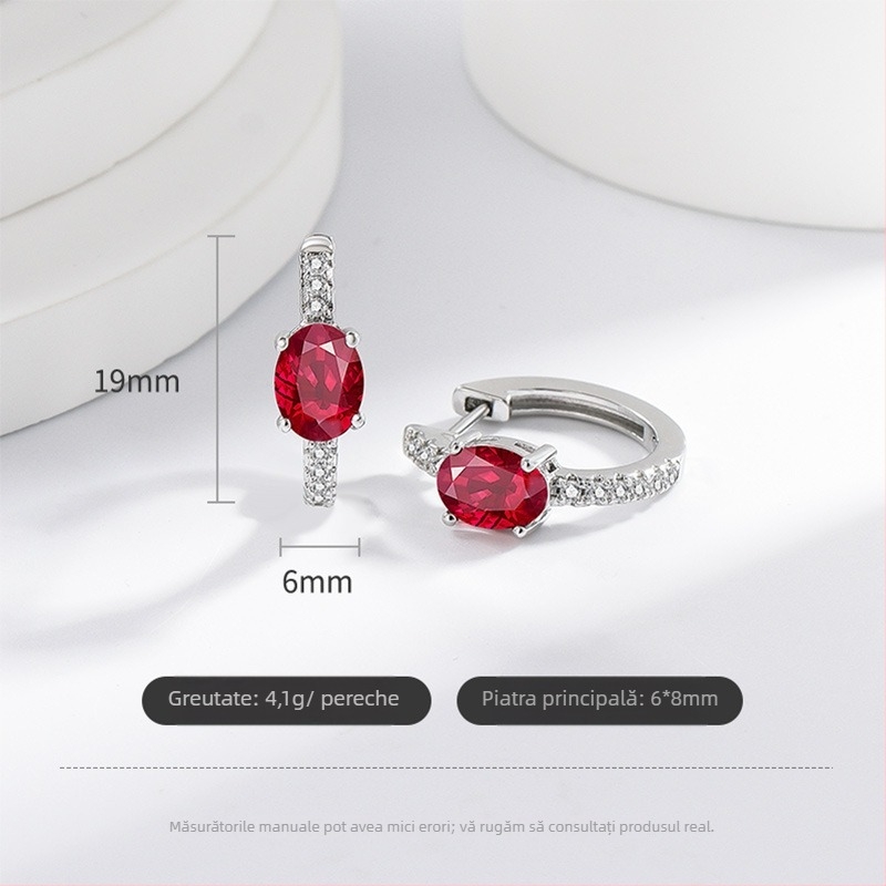 Cercei geometrici din cupru cu zirconiu – stil casual pentru femei