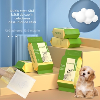 Saci de gunoi pentru câini, o singură folosință, cu dublu strat îngroșat, portabili, pentru utilizare în aer liber