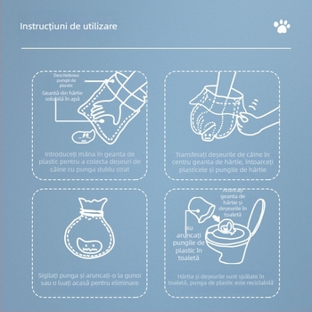 Saci de gunoi pentru câini, o singură folosință, cu dublu strat îngroșat, portabili, pentru utilizare în aer liber