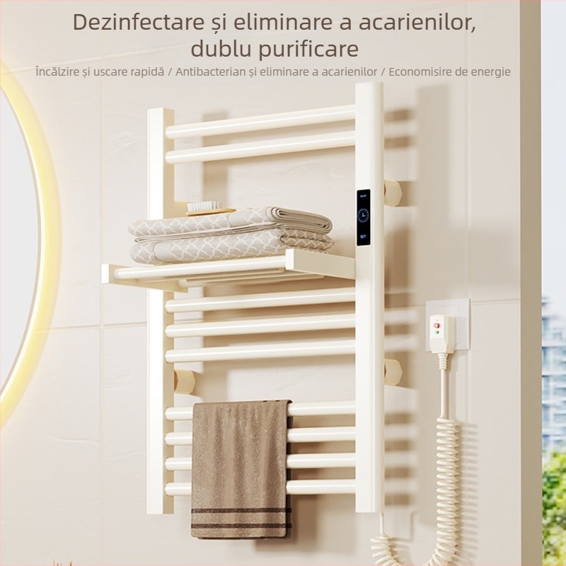 Suport de prosoape electric pliabil (încălzire completă, încălzire din fibră de carbon, temporizare inteligentă, control prin aplicație, uscare și dezumidificare)