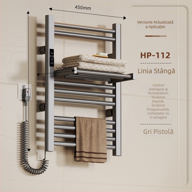 Suport de prosoape electric pliabil (încălzire completă, încălzire din fibră de carbon, temporizare inteligentă, control prin aplicație, uscare și dezumidificare)