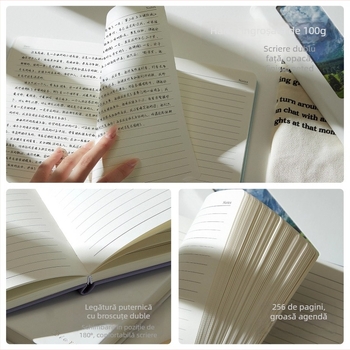 Bloc-notes cu husă PU, legare cu foi detașabile, hârtie Dowling 100 g/m², 200–300 pagini, stil birou de afaceri