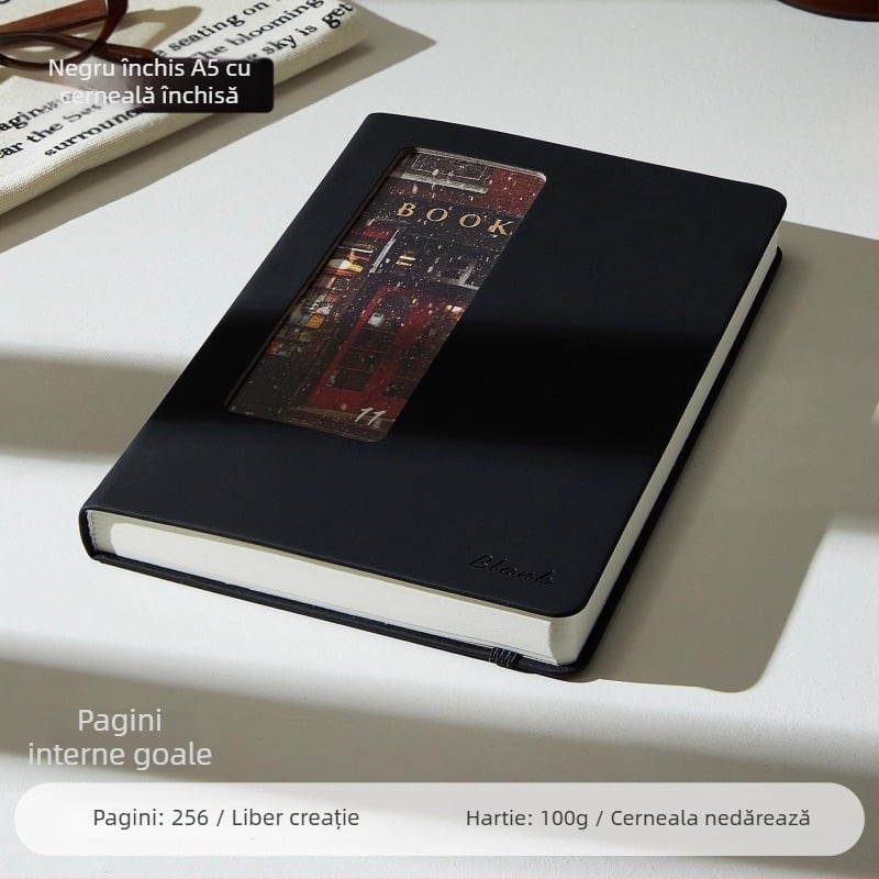 Bloc-notes cu husă PU, legare cu foi detașabile, hârtie Dowling 100 g/m², 200–300 pagini, stil birou de afaceri