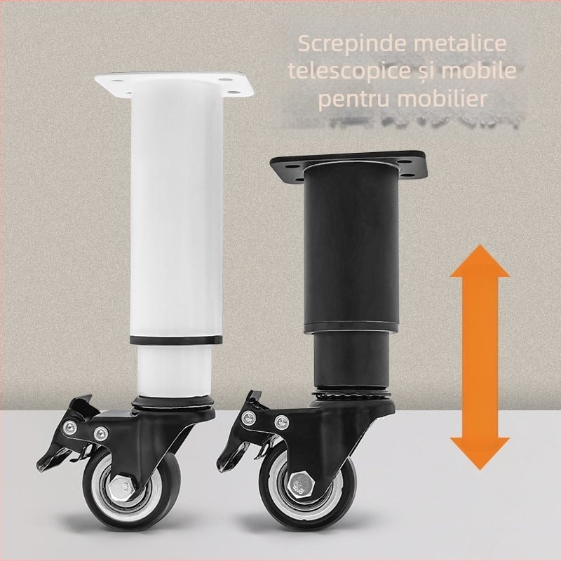 Picioare pentru mobilier cu roți și frână — oțel laminat la rece; brand: Senlide; stil: modern minimalist; pentru mobilier, picioare de masă, picioare de masă de cafea, dulapuri.
