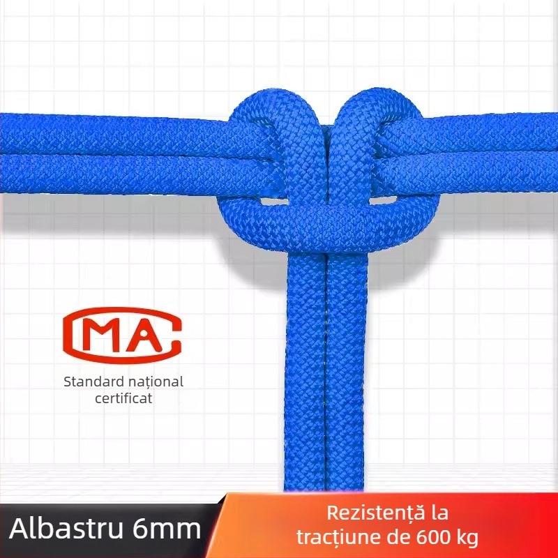 Sfoară pentru lucru la înălțime și siguranță, sfoară de alpinism outdoor, sfoară de evacuare de urgență și salvare — fibră de polipropilenă, 18 kN, standard național