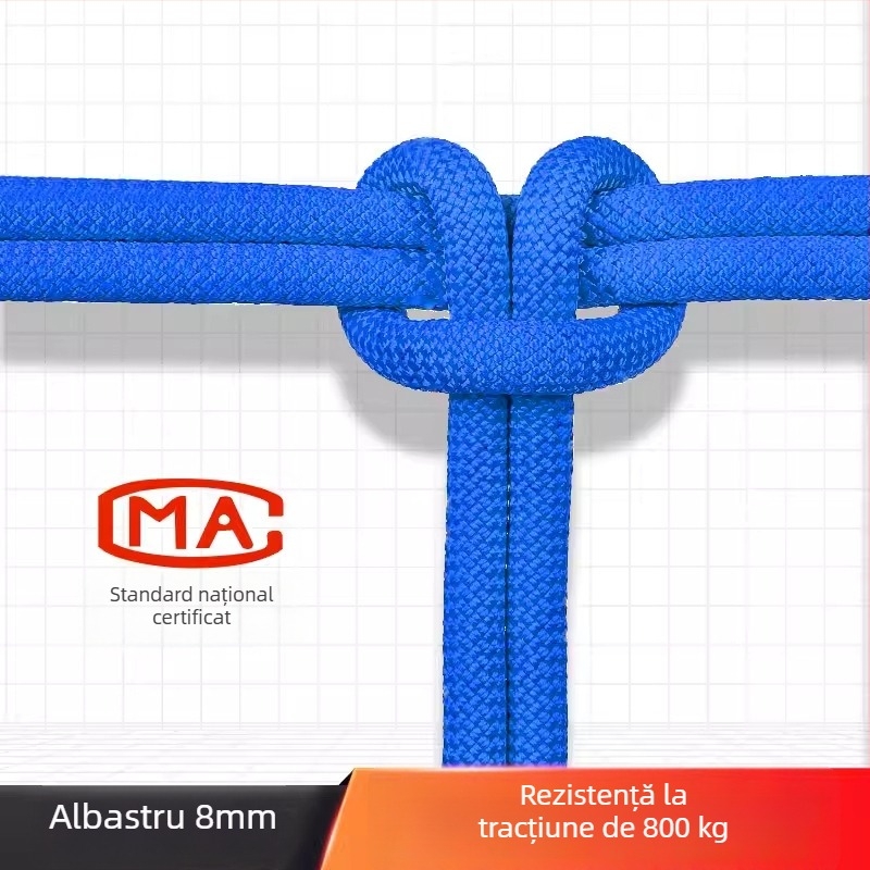 Sfoară pentru lucru la înălțime și siguranță, sfoară de alpinism outdoor, sfoară de evacuare de urgență și salvare — fibră de polipropilenă, 18 kN, standard național