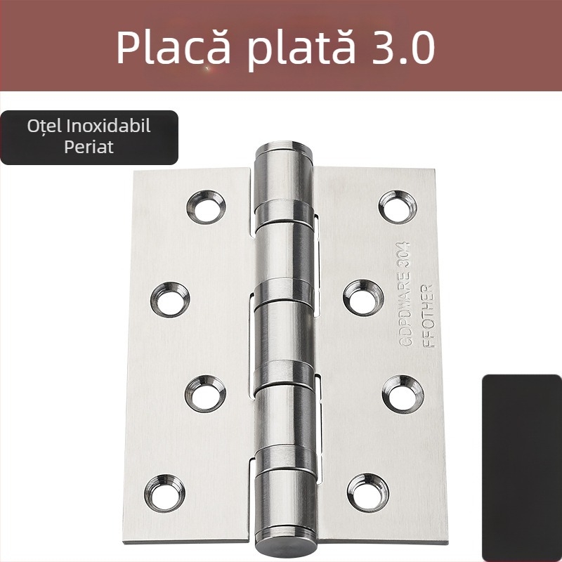 Balamale din oțel inoxidabil pentru ușă din lemn, tip H, silențioase, finisaj PVD, marca Wing
