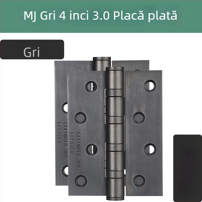 Balamale din oțel inoxidabil pentru ușă din lemn, tip H, silențioase, finisaj PVD, marca Wing