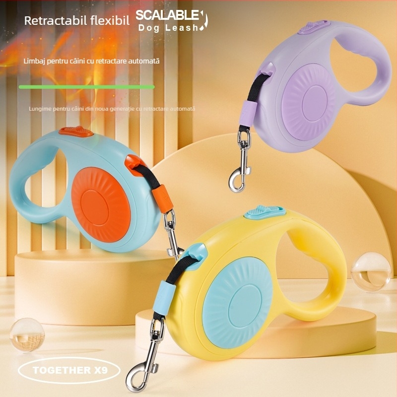 Lesă pentru câini, retractabilă automată | Material ABS | Sour Bear | Cutie 100 buc