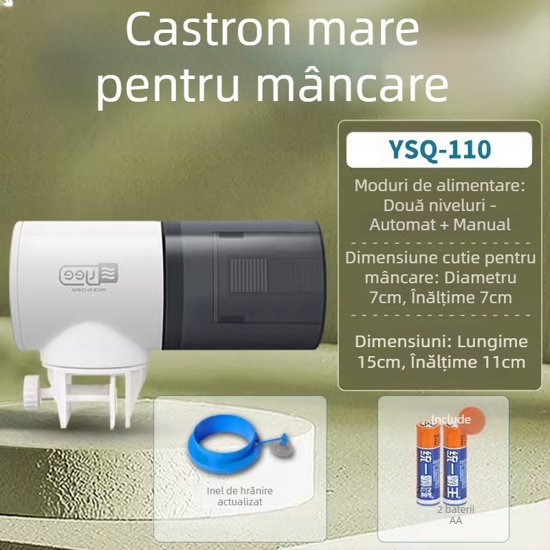 yee hrănitor automat pentru pești cu timer, corp din plastic, capacitate mare, pentru acvariu koi și pești aurii
