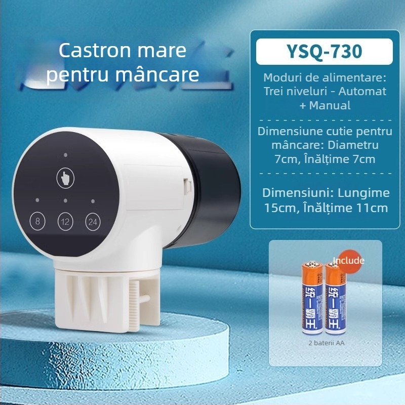 yee hrănitor automat pentru pești cu timer, corp din plastic, capacitate mare, pentru acvariu koi și pești aurii