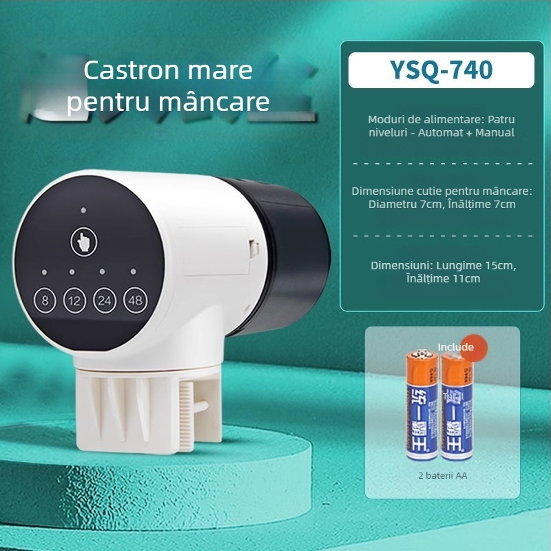 yee hrănitor automat pentru pești cu timer, corp din plastic, capacitate mare, pentru acvariu koi și pești aurii