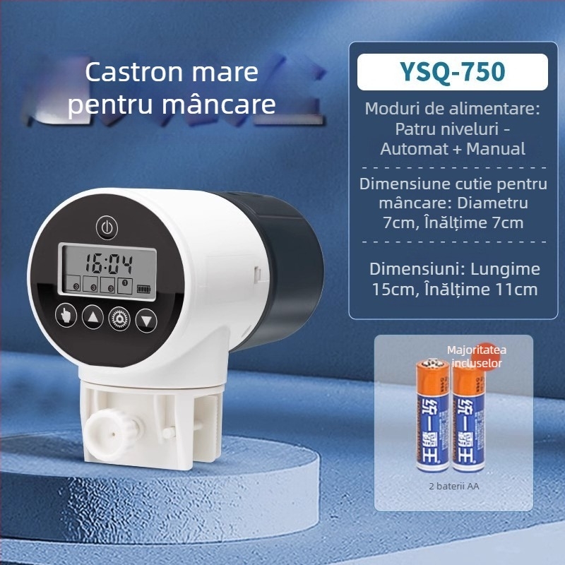 yee hrănitor automat pentru pești cu timer, corp din plastic, capacitate mare, pentru acvariu koi și pești aurii