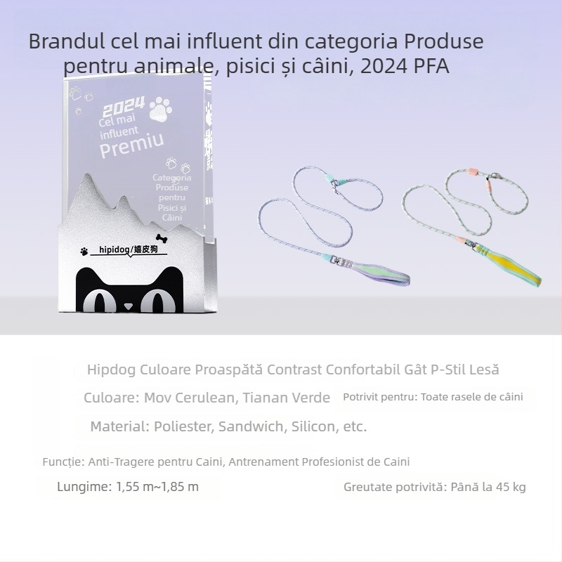 Lesă de câine Sour bear, poliester, lungime fixă, pentru animale de companie