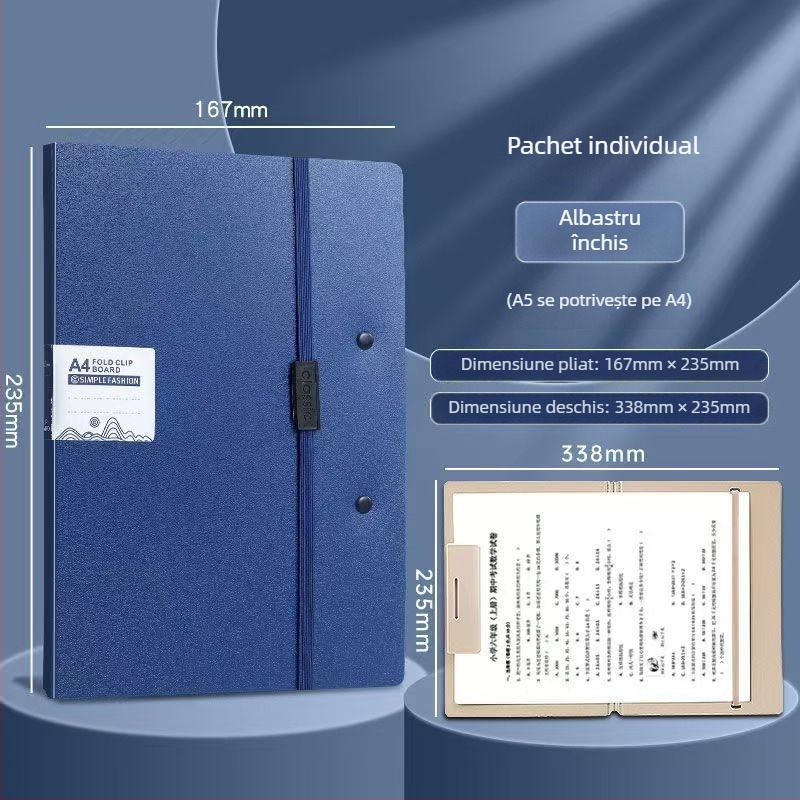 Dosar din plastic cu un singur clemă, vertical pentru documente, lățime spate aproximativ 167 mm