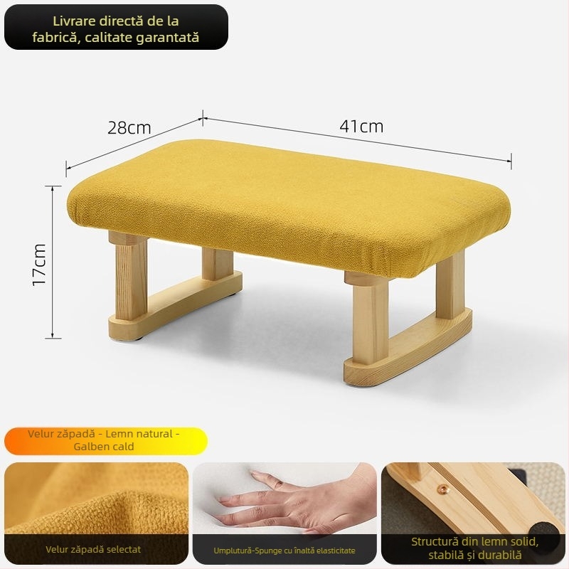 Taburet pentru picioare din lemn, stil japonez, multifuncțional, pentru copii, adulți și persoane în vârstă